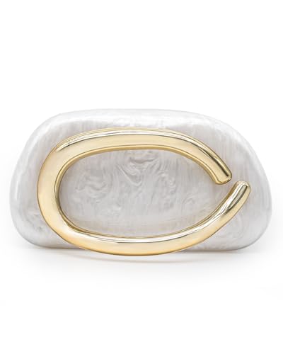 Image of Evening Clutch Purse for Women, PU Leather Wedding Guest Clutch Metal Chain Shoulder Bag, Crossbody Purse