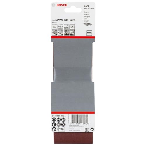 Bandes abrasives set de 3 pièces 75 x 457 mm 100 - vue 3