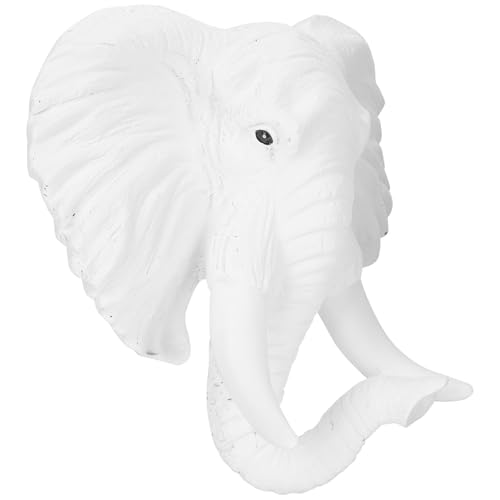 Tête d'éléphant murale déco résine légère et facile à accrocher pour mur vide