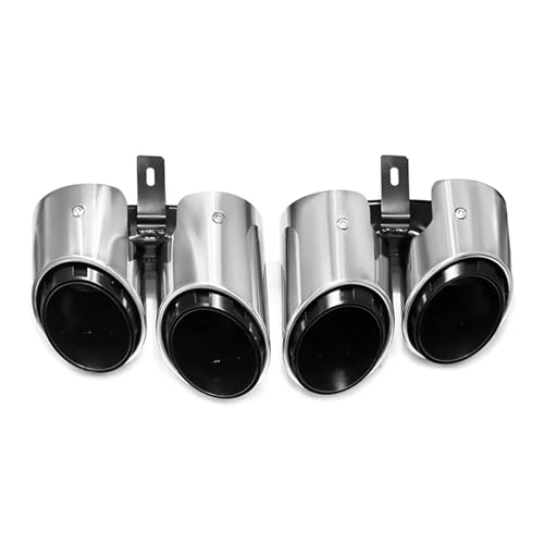 Boquilla Escape Para Panamera 971 972 2017-2023 Sistemas De Punta De Escape Cuatro Automóviles Boquilla Tubo Silenciador Acero Inoxidable Tubo Escape(Plata)