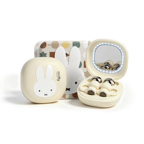 MIPOW X Miffy 2-in-1 Wireless Earbuds, 2 Pairs with Open-Ear Clip-On and Mini In-Ear Designs, LED Makeup Mirror Charging Case, Bluetooth 6.0, ENC Call Noise Reduction, Up to 48H Total Playtime (White)