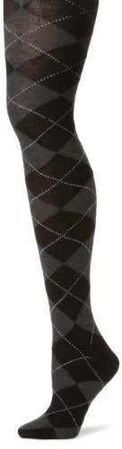 Anne Klein Women's Argyle Sweater Tight, Black, Small/Medium
