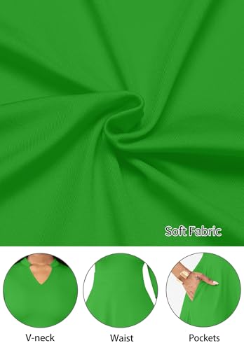 Image of Nmoder Casual Dresses for Women Semi Formal Fit and Flare 3 /4 Sleeve A-line Church Work Dress with Pockets