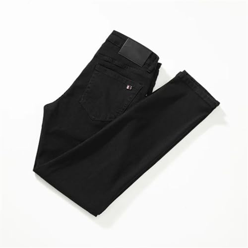 Men’s Trendy Jeans Slim Fit Elastic Business Black Light Luxury Pants4