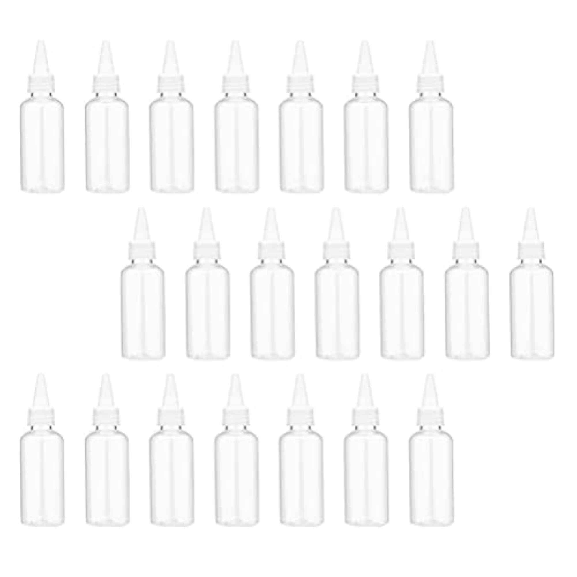30Pcs 60ml Clear Bottle Squeeze Applicator Dispenser