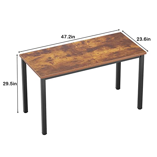 Need Office Computer Desk - 47 Inches Modern Simple Heavy Duty Working Study Table,Modern Simple PC Writing Table,Home Office Desk Rustic Brown&Black