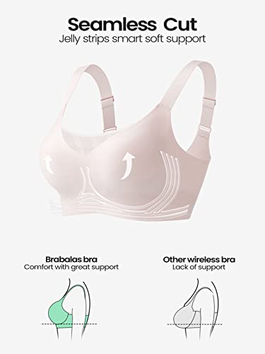 Brabalas Wireless Bras For Women, Extremely Comfortable Seamless Mesh Bralettes Adjustable Padded Everyday Bra #TOP1