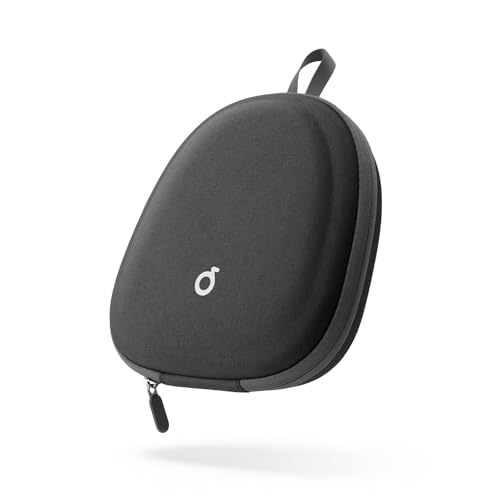 Image of Headphone Case Hard Shell Super-Slim for Soundcore Anker /Sony /JBL /Bose /Skullcandy Crusher /BERIBES /KVIDIO /TOZO /JLab Over-Ear Headphones Universal Portable Travel Organizer Bag (Black)