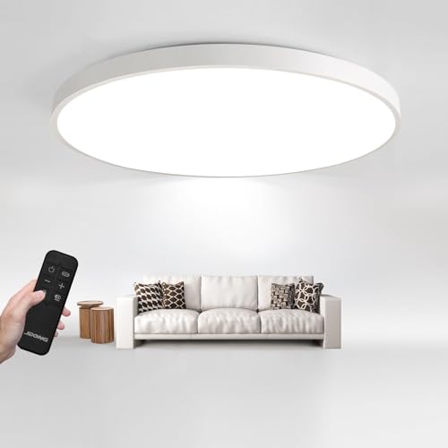 JDONG Led Deckenleuchte Dimmbar 90W Rund Flach Deckenlampe mit Fernbedienung 3000K-6000K Wohnzimmerlampe Modern ultradünn Leuchte für Wohnzimmer, Schlafzimmer Esszimmer Büro Ø78*5CM
