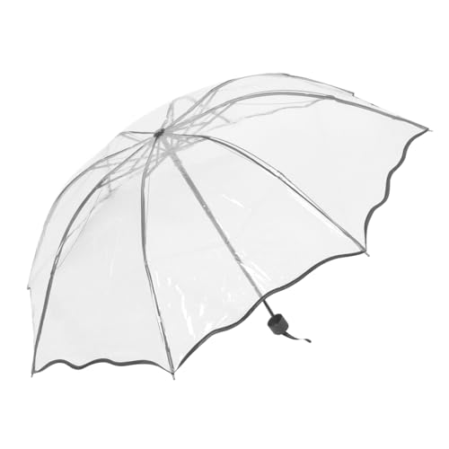 Baluue Paraguas Transparente Plegable Compacto para y Sol Portátil para Mujer y Hombre Resistente y para Viaje Protección UV y Viento