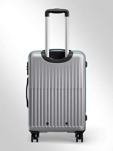 Image of Safari Medium Astra Neo 8 Wheels 66cm Size Check-in Trolley Bag, Hard Case Polycarbonate, 360 Degree Wheeling Luggage for Men & Women, Travel Bag, Suitcase for Travel, Silver