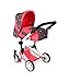 Produktbild Bayer Chic 2000® 3in1 Kombi Puppenwagen Jara  Butterfly Koralle  faltbar, höhenverstellbarer Griff 47-78 cm  Tragetasche  Puppen bis 52 cm, 4-8 J.