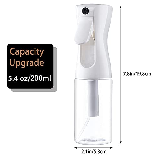 Foto von SURPN Haarspray-Vernebelungsflasche, 200 ml, nachfüllbare Feinnebel-Sprühflasche, ultrafeiner kontinuierlicher Wasservernebler für Salon, Gartenarbeit, Pflanzen und Hautpflege, transparent