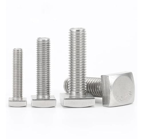 KSeSii Vis à tête carrée en Acier Inoxydable M4 M5 M6 M8 M10 M12 304 A2, Boulon de Machine à tête carrée en Forme de Quadrate, 1 à 10 pièces, GB35(10mm,M6-5pcs)