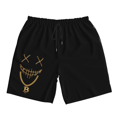 Mask Bitcoin Chain Crypto Money Coin Blockchain Mens Swim Trunks Quick Dry Board Shorts 7