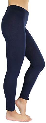 Image of ToBeInStyle Women's Skinny Fit Cotton Full Length Leggings Tights - Regular and Plus Sizes