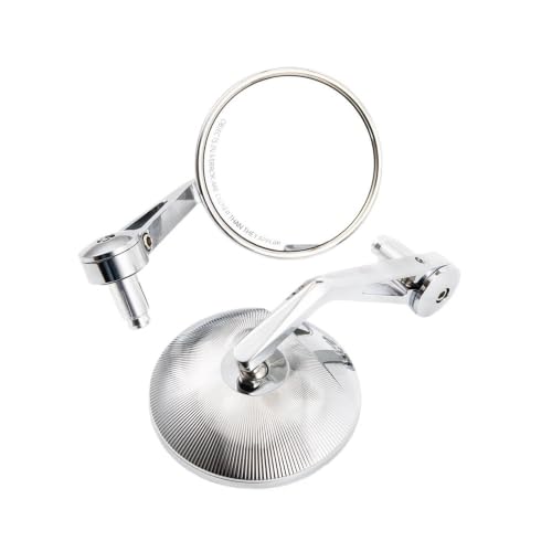 Espejo retrovisor moto de 22mm cromado y universal para manillar convexo de 7/8 pulgadas 3