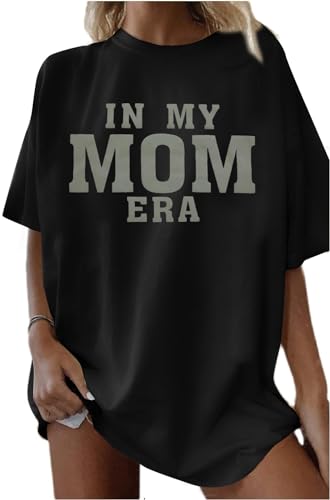 Image of Mama Oversized Shirt Mom T-Shirt: Women in My Mom Era Graphic Tees Blessed Mommy Life Shirts Summer Casual Short Sleeve Tops