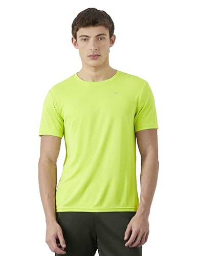 Image of Amazon Brand - Symbol Men's Solid Active Regular Fit Sports T-Shirt | Round Neck | Half Sleeve (Available in Plus Sizes)