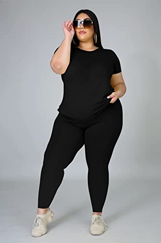 Plus Size Two Piece Outfits For Women Summer Sweatsuits Jogger Sets Casual Print Shorts Tracksuit Sets2