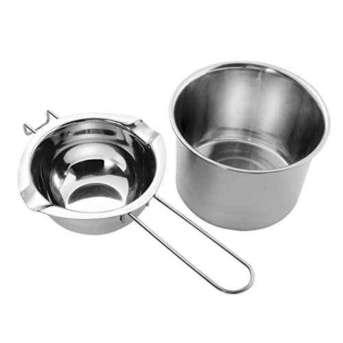 HOLIDYOYO 2pcs Practical Stainless Steel Chocolate Melting Pot Boiler Outer Pot for Butter Cheese and Heating Versatile Melting Utensil for Candy Making