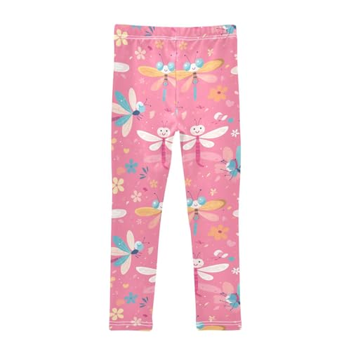 Dragonfly Pattern Illustration Kids Baby Girls Legging Stretchy High Waisted Workout Pants Sports2