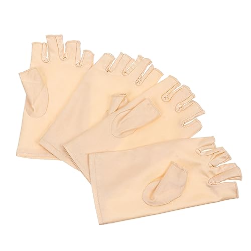 PACKOVE 2Pairs Unisex Half Finger Sunscreen Gloves Breathable Ice Cycling Gloves for Outdoor Sports UV Protection and Sweat Comfortable Fit for Riding and Driving