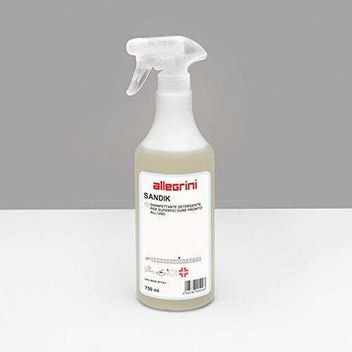 Disinfettante Superfici Igienizzante Pronto Uso Con Presidio Medico Chirurgico Idroalcolico - Allegrini - Sandik - 12 Flaconi 750ml - 9lt Totali