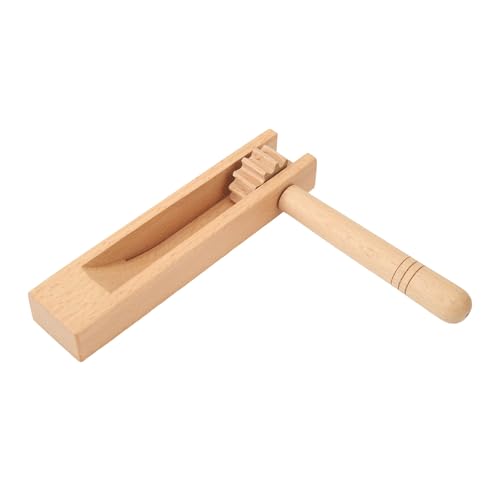 Wooden Ratchet Noise Maker, Traditional Mexican Rattle Ratchet Instrument Toy for Games, Celebrations, Parties and Sports, 5.9x5.1in