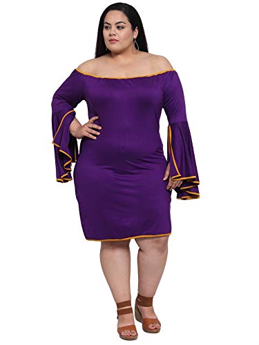 Image of Flambeur Women's Hosiery & Polyester Fitted Knee-Length Casual Dress