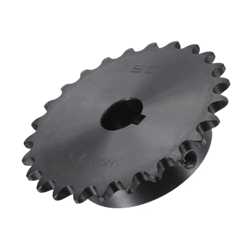 Image of uxcell #35 Chain Roller Sprocket B Type, 5 /8 inch Bore 25 Tooth Single Strand Chain Sprocket, Carbon Steel, Keyway with Set Screws