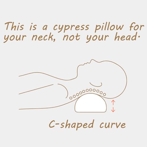 Sookwang Korean Wooden Pillow Cypress Hinoki Neck Support Pillow Natural Aroma Size : 11.8 inch x 2.16 inch