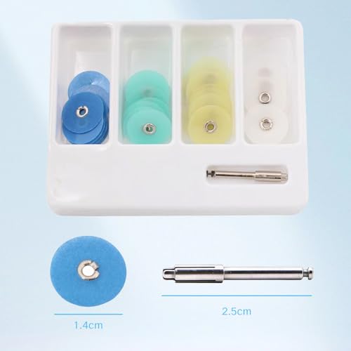 Image of 40 Pieces Composite Finishing Kit Dental Polishing Discs and Tools 12mm & 14mm Dental Polisher Supplies with Mandrel Stem Professional Denture Burs Sanding Strips Resin Material for Teeth