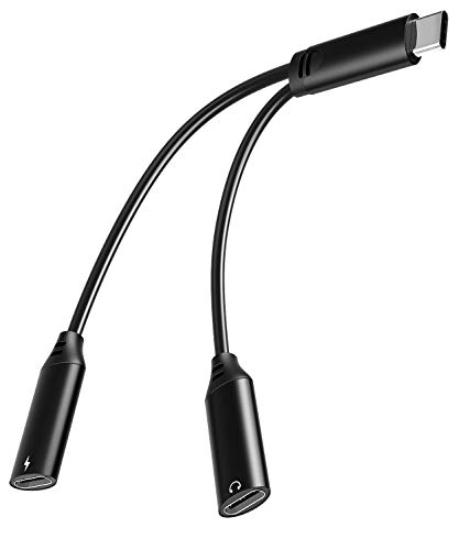 USB C Headphone and Charger Adapter,USB Type C Splitter Audio and Charging Adapter Support Fast Charging,Call,Music Compatible with Pixel/Samsung/Huawei/Xiaomi/iPad Pro2018/MacBook /OnePlus