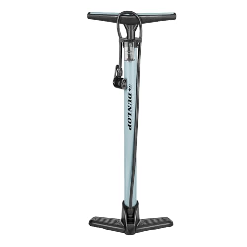 Dunlop Fahrradpumpe - Luftpumpe Fahrrad für Dunlop-, Schrader- und Französisches Ventil - Standluftpumpe inkl. Adapter für Wasserspielzeug und Bälle - Roller- und Autoreifen