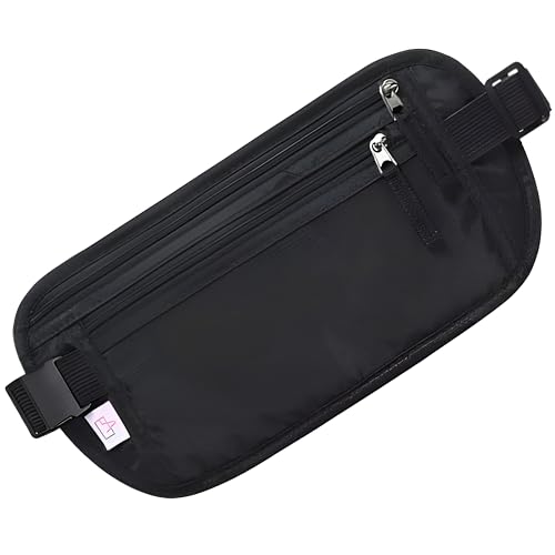 LEXICANMHS Riñonera Viaje Antirrobo,Impermeable Ligera de Seguridad,Bolsa de Cinturón de Dinero antirrobo con RFID,Riñonera para Pasaportes Esconder Efectivo,Tarjetas para Hombre y Mujer