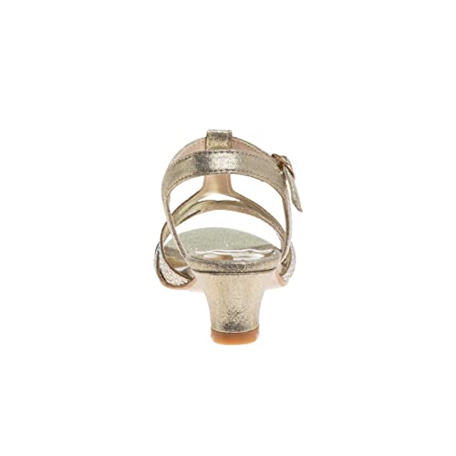 Badgley Mischka Girls Michelle Rhinestone Dress Pump Open toe Sandal - Gold/Rose/White/Silver (Little/Big kid)4