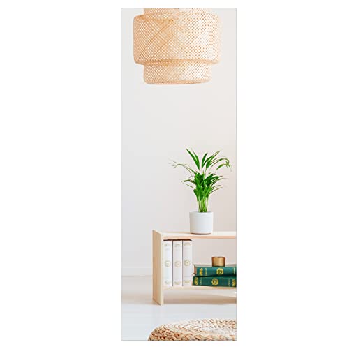 RELAX4LIFE Full Length Mirror, Wall Mounted/Floor Leaning Makeup Dressing Mirror, 110x38cm Frameless Lagre Long Wall Hanging Mirror for Living Room Bedroom Bathroom