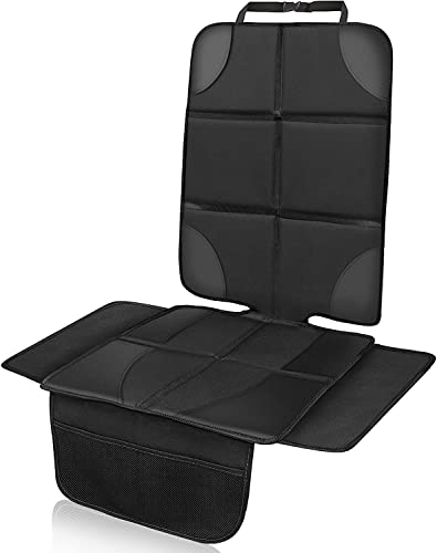 NWOUIIAY Protector de Asiento de Coche Antideslizante con Organizador Bolsillos Funda Asiento Coche Universal para Asientos de Coche de Bebé y Niño Impermeable Fácil de Limpiar