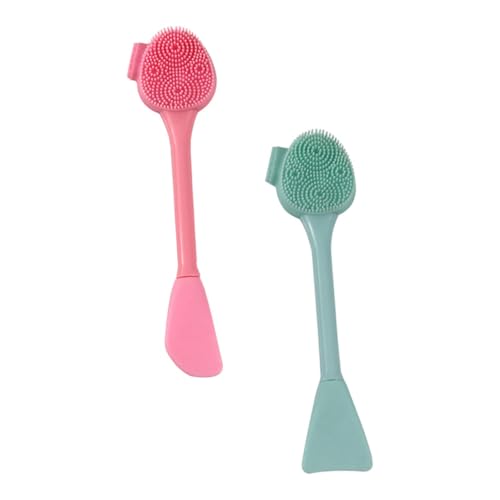 BAZEITFLOW 2 piezas Cepillo Facial de Doble Cabezal Suave para Limpieza y Masaje Facial Herramienta para Cuidado y Eliminación de Maquillaje