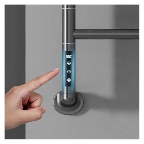 Porte-serviettes électrique rotatif gris à commande tactile