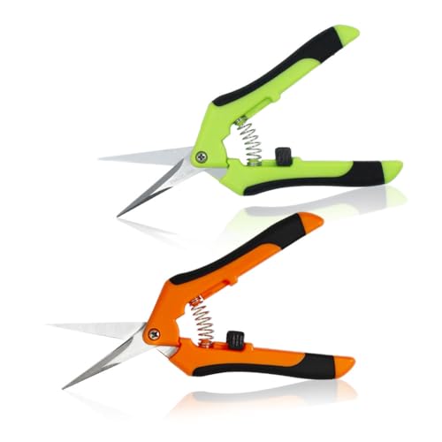 SHUNCHG 2 Stücke Klein Gartenschere Edelstahl Blumenschere Ernteschere Rosenschere Trimmschere Astschere für Zweige Bonsai Pflanzen Blumen Ernte Obst Gemüse