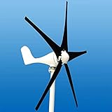  AMZOPDGS Windmühlen-Generator 400W 12V Windenergie-Generator 5 Flügel mit Laderegler zur Stromerzeugung Strom-Schwarz 12V