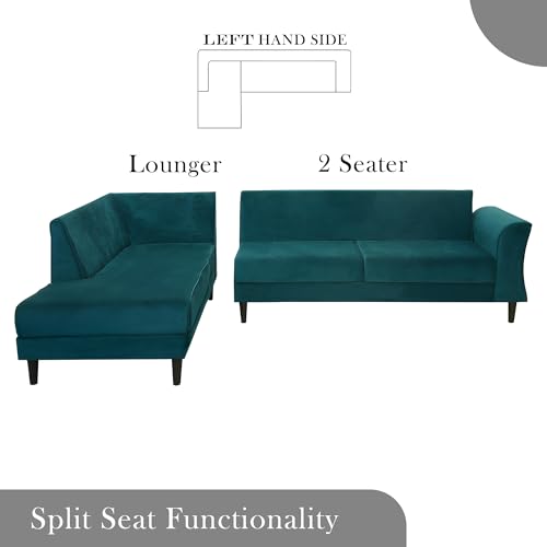 Image of Gratly LHS 4 Seater L Shape Sofa Set for Living Room (Pine Colour) Premium Fabric Sofa