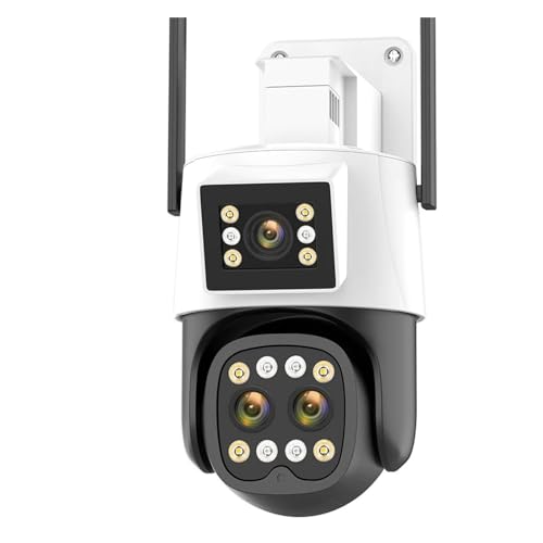 Telecamere per la sicurezza domestica, Telecamera IP esterna 4K HD Zoom 10X Telecamera PTZ a doppio schermo con doppio obiettivo Monitoraggio automatico Sicurezza Audio Video Sorveglianza(Camera NO Ca