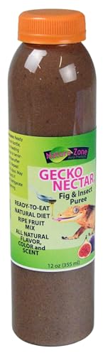 Nature Zone Gecko Food - Fig & Insect Nectar Puree, 12 oz, for Crested Geckos, Gargoyle Geckos, Day Geckos & Other Fruit Eating Geckos