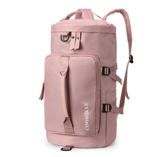 Image of 28L Polyester Gym Duffel Shoulder Bag for Women Men for Sports, Waterproof Dufflebag with Shoe and Wet Clothes Compartments Travel Backpack Workout Carry On Weekender Colour-Grey (Pink)