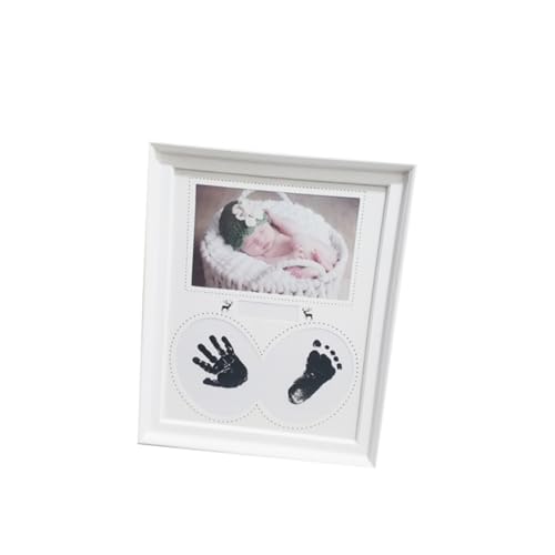 ibasenice Footprint Kit for Baby Shower Newborn Handprint Footprint Photo Frame Milestone Present Room Decor
