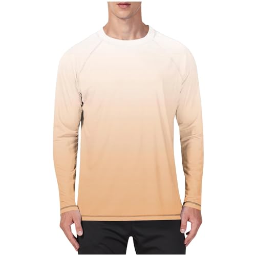 Mens Long Sleeve Shirts UPF 50+ UV Sun Protection Athletic Shirt for Running Hiking Workout Rash Guard Pullover Top