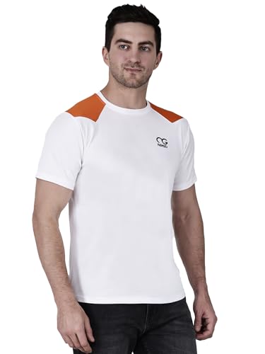 Image of Men Round Neck Half Sleeve Regular Comfort Dry-Fit Activewear Sports T-Shirt Pack of 1 Multicolour